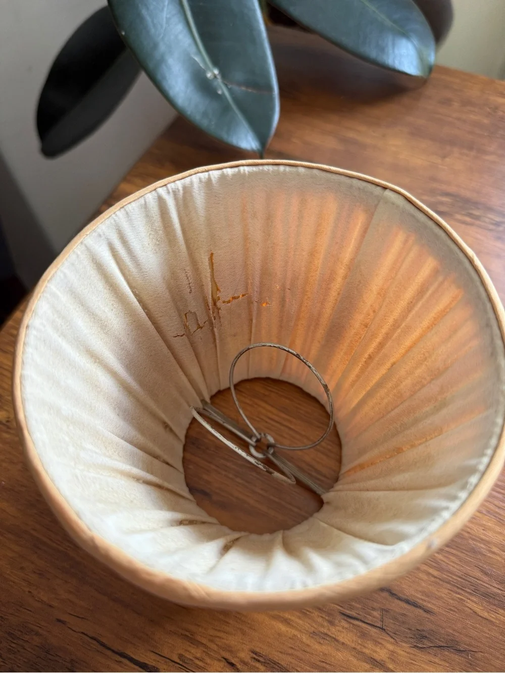 Orange Pleated Fabric Lamp Shade - Unbranded